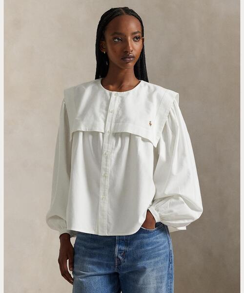 POLO RALPH LAURENレディース リボン付きブラウス 極美品【ポロ ラルフローレン】ボウタイ リボン シャツ ブラウス