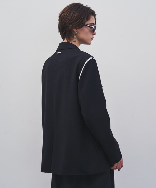 JOSE MOON（ジョゼムーン）の「OUTLINE TAILORED  JACKET/アウトラインテーラードジャケット（テーラードジャケット・レディース・ブラック/グレー・36/38）」の17枚目の写真