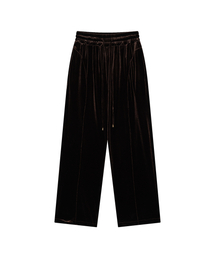 PORTA LOGO VELVET JOGGER PANTS, BROWN