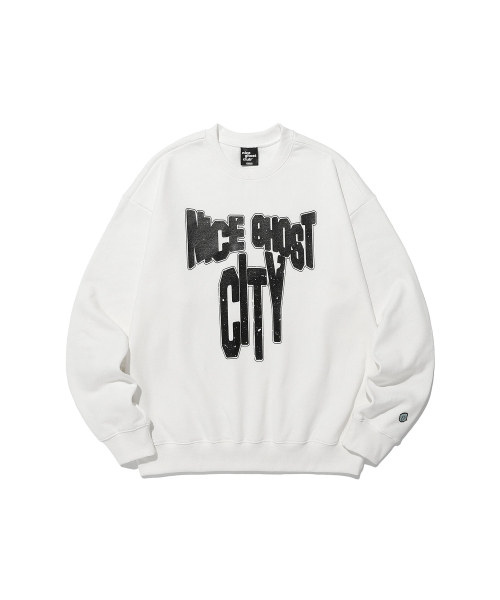 NICE GHOST CLUB(ナイスゴーストクラブ)の「NICE GHOST CITY SWEATSHIRTS_WHITE(NG2DSUM444A)(スウェット・レディース・その他・S/M/L)」の1枚目の写真
