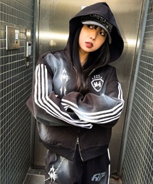 A'gem（エージェム）の「A'GEM/9 × .kom 『A'GEM/エージェム』加工ラインジップパーカー（パーカー）」