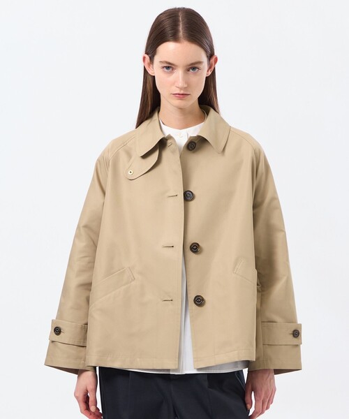 MACKINTOSH PHILOSOPHY(マッキントッシュ フィロソフィー)の「【WELBURY SHORT(ウェルベリーショート)】ダブルクロス製(トレンチコート・レディース・グリーン/ブラウン系その他4/ベージュ/ダークネイビー・38)」の1枚目の写真