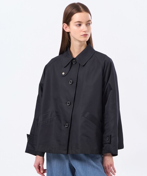 MACKINTOSH PHILOSOPHY(マッキントッシュ フィロソフィー)の「【WELBURY SHORT(ウェルベリーショート)】ダブルクロス製(トレンチコート・レディース・グリーン/ブラウン系その他4/ベージュ/ダークネイビー・38)」の4枚目の写真