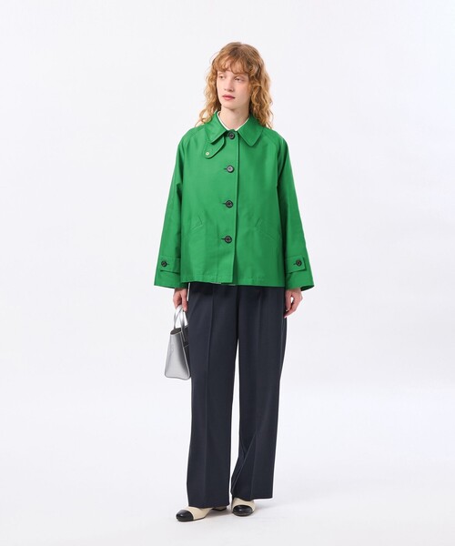 MACKINTOSH PHILOSOPHY(マッキントッシュ フィロソフィー)の「【WELBURY SHORT(ウェルベリーショート)】ダブルクロス製(トレンチコート・レディース・グリーン/ブラウン系その他4/ベージュ/ダークネイビー・38)」の11枚目の写真