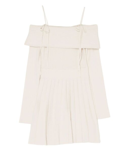 RESEXXY(リゼクシー)の「オフショルプリーツニットミニワンピース(ワンピース・レディース・アイボリー/ブラック/ブルー・FREE)」の14枚目の写真