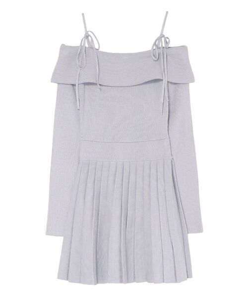 RESEXXY(リゼクシー)の「オフショルプリーツニットミニワンピース(ワンピース・レディース・アイボリー/ブラック/ブルー・FREE)」の15枚目の写真