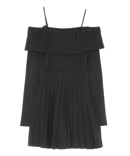 RESEXXY(リゼクシー)の「オフショルプリーツニットミニワンピース(ワンピース・レディース・アイボリー/ブラック/ブルー・FREE)」の16枚目の写真