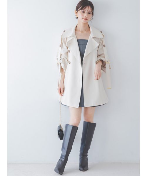 SNIDEL(スナイデル)の「ミドルトレンチコート(トレンチコート・レディース・カーキ/アイボリー・F)」の8枚目の写真