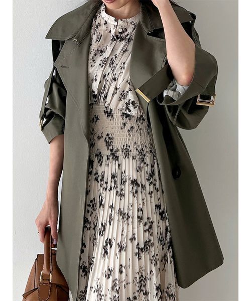 SNIDEL(スナイデル)の「ミドルトレンチコート(トレンチコート・レディース・カーキ/アイボリー・F)」の13枚目の写真