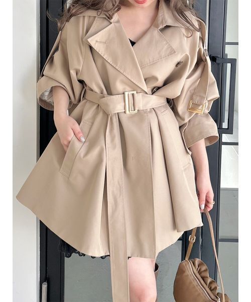 SNIDEL(スナイデル)の「ミドルトレンチコート(トレンチコート・レディース・カーキ/アイボリー・F)」の22枚目の写真