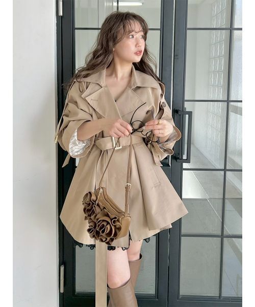 SNIDEL(スナイデル)の「ミドルトレンチコート(トレンチコート・レディース・カーキ/アイボリー・F)」の21枚目の写真