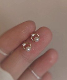 YU-KA:パールサークルミニピアス Pearl circle mini pierce
