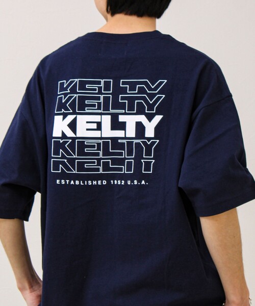 KELTY(ケルティ)の「【KELTY×GLOSTER】別注 バックタイポロゴT(Tシャツ/カットソー・メンズ・グレイッシュベージュ/ブラック/杢グレー/オフホワイト/チャコールグレー/ネイビー・S/M/L)」の6枚目の写真