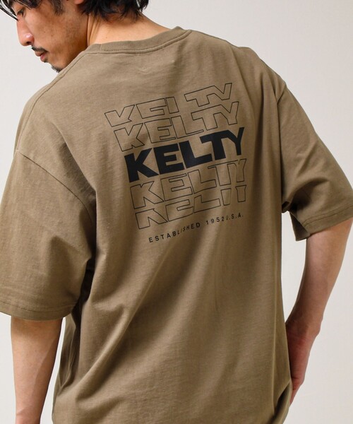 KELTY(ケルティ)の「【KELTY×GLOSTER】別注 バックタイポロゴT(Tシャツ/カットソー・メンズ・グレイッシュベージュ/ブラック/杢グレー/オフホワイト/チャコールグレー/ネイビー・S/M/L)」の5枚目の写真