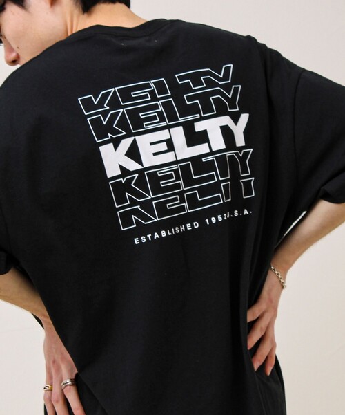 KELTY(ケルティ)の「【KELTY×GLOSTER】別注 バックタイポロゴT(Tシャツ/カットソー・メンズ・グレイッシュベージュ/ブラック/杢グレー/オフホワイト/チャコールグレー/ネイビー・S/M/L)」の3枚目の写真