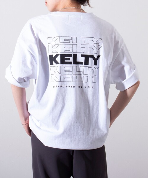 KELTY(ケルティ)の「【KELTY×GLOSTER】別注 バックタイポロゴT(Tシャツ/カットソー・メンズ・グレイッシュベージュ/ブラック/杢グレー/オフホワイト/チャコールグレー/ネイビー・S/M/L)」の12枚目の写真