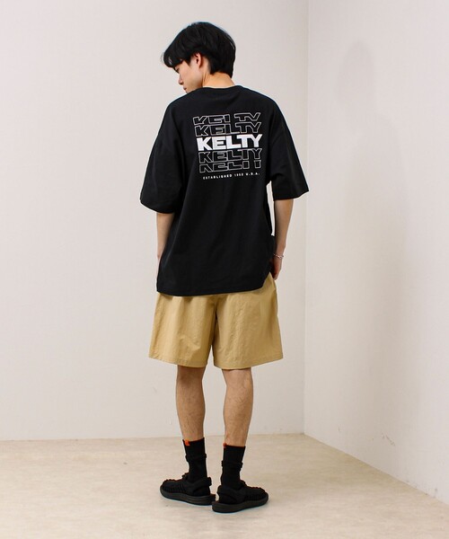 KELTY(ケルティ)の「【KELTY×GLOSTER】別注 バックタイポロゴT(Tシャツ/カットソー・メンズ・グレイッシュベージュ/ブラック/杢グレー/オフホワイト/チャコールグレー/ネイビー・S/M/L)」の21枚目の写真