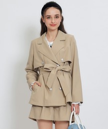 REDYAZEL（レディアゼル）の「【セットアップ可能】2WAYエンブレムボタンミドルトレンチコート（トレンチコート）」