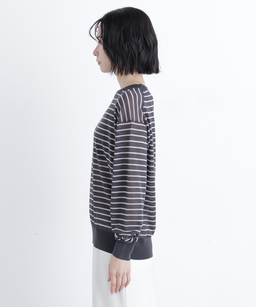 N.（N. Natural Beauty Basic）（エヌエヌナチュラルビューティーベーシック）の「シアーボクシーニット（ニット/セーター・レディース・グレー系その他/グレー/ピンク・ﾌﾘ-）」の20枚目の写真