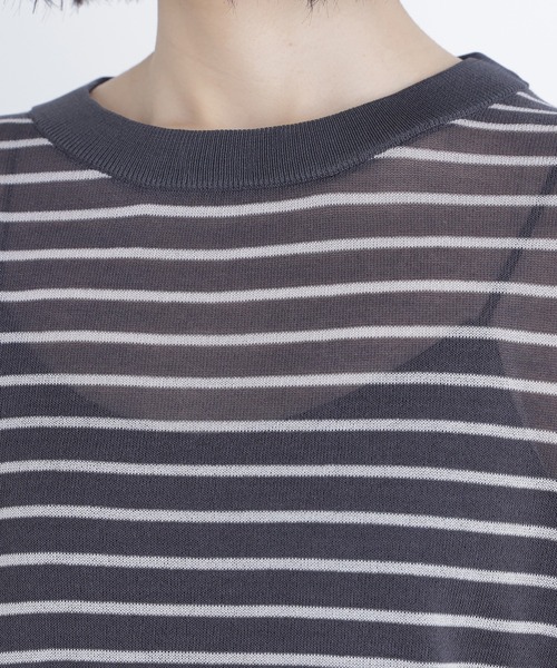 N.（N. Natural Beauty Basic）（エヌエヌナチュラルビューティーベーシック）の「シアーボクシーニット（ニット/セーター・レディース・グレー系その他/グレー/ピンク・ﾌﾘ-）」の22枚目の写真