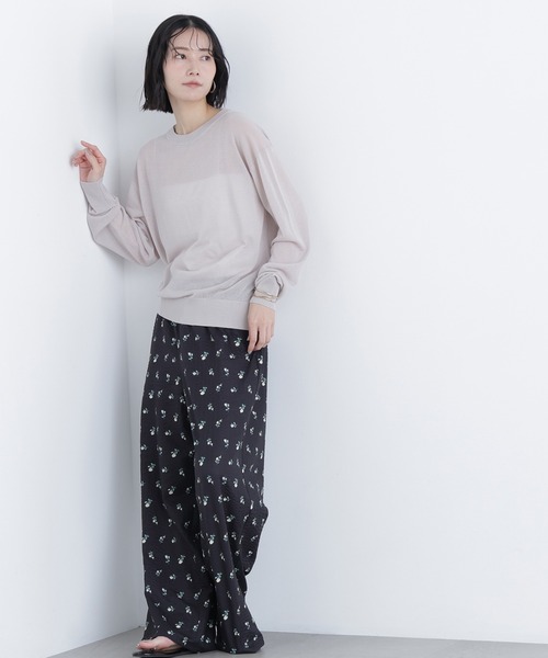 N.（N. Natural Beauty Basic）（エヌエヌナチュラルビューティーベーシック）の「シアーボクシーニット（ニット/セーター・レディース・グレー系その他/グレー/ピンク・ﾌﾘ-）」の4枚目の写真