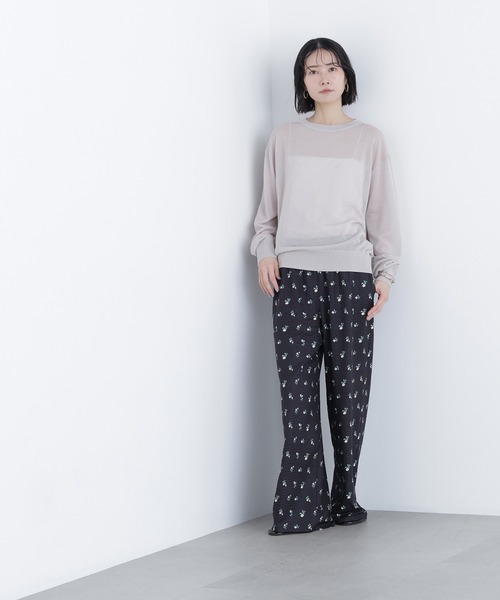 N.（N. Natural Beauty Basic）（エヌエヌナチュラルビューティーベーシック）の「シアーボクシーニット（ニット/セーター・レディース・グレー系その他/グレー/ピンク・ﾌﾘ-）」の6枚目の写真