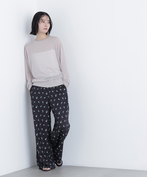 N.（N. Natural Beauty Basic）（エヌエヌナチュラルビューティーベーシック）の「シアーボクシーニット（ニット/セーター・レディース・グレー系その他/グレー/ピンク・ﾌﾘ-）」の8枚目の写真