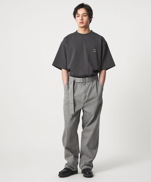 CITEN(シテン)の「<CITEN>ベルテッドウォッシュツイルパンツ(スラックス・メンズ・ダークグレー/ベージュ・L/M/S)」の2枚目の写真