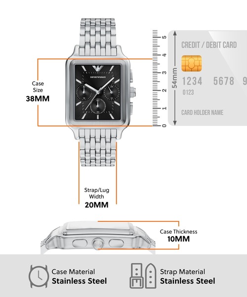 EMPORIO ARMANI(エンポリオアルマーニ)の「エンポリオ・アルマーニ 腕時計 メンズ アナログ ステンレス AR11751(アナログ腕時計・メンズ・シルバー・FREE)」の5枚目の写真