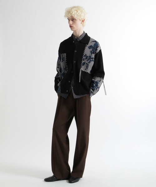 HARE(ハレ)の「パッチワークガラニットシャツ(HARE)(ニット/セーター・メンズ・グレー/ブラック・FREE)」の3枚目の写真