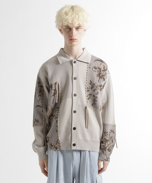 HARE(ハレ)の「パッチワークガラニットシャツ(HARE)(ニット/セーター・メンズ・グレー/ブラック・FREE)」の13枚目の写真