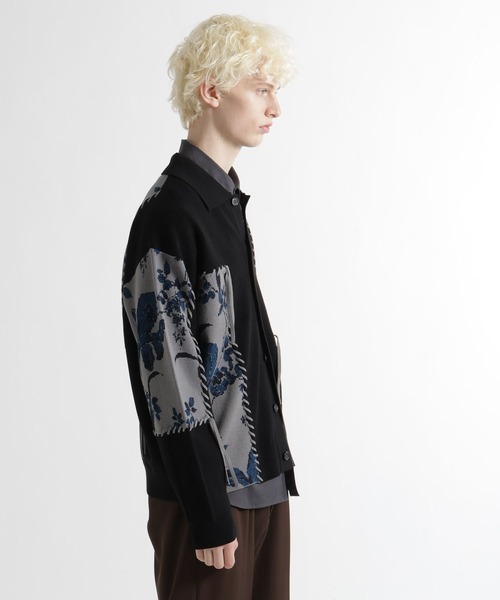 HARE(ハレ)の「パッチワークガラニットシャツ(HARE)(ニット/セーター・メンズ・グレー/ブラック・FREE)」の8枚目の写真