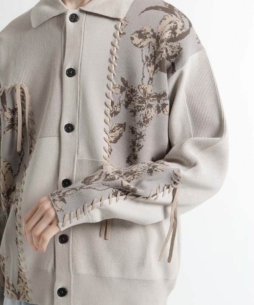 HARE(ハレ)の「パッチワークガラニットシャツ(HARE)(ニット/セーター・メンズ・グレー/ブラック・FREE)」の17枚目の写真