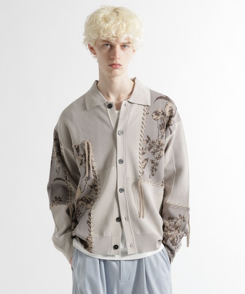 HARE(ハレ)の「パッチワークガラニットシャツ(HARE)(ニット/セーター・メンズ・グレー/ブラック・FREE)」の22枚目の写真