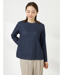 ギンガムジャカードカットソー
