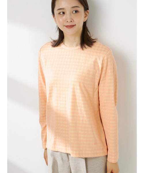 McGREGOR（マックレガー）の「ギンガムジャカードカットソー（Tシャツ/カットソー・レディース・ピンク系その他/ネイビー/サンドベージュ・M/L）」の4枚目の写真