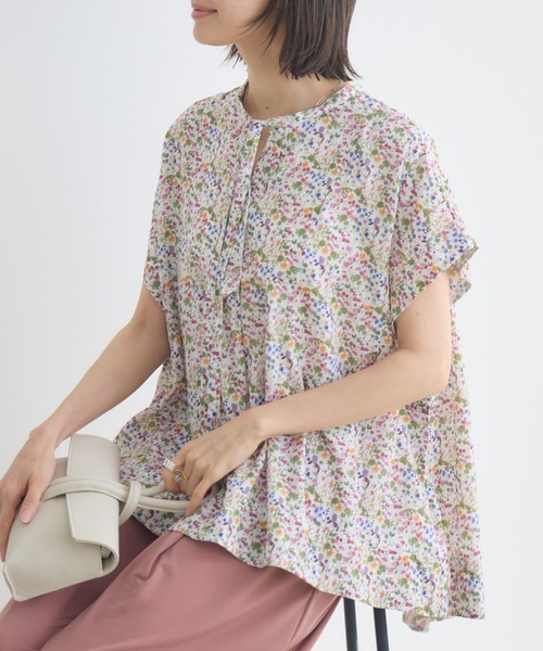 KATHARINE ROSS(キャサリンロス)の「【KATHARINE ROSS】アソートスカーフプリント半袖ブラウス(シャツ/ブラウス・レディース・イエロー/ピンク/グリーン・FREE)」の1枚目の写真
