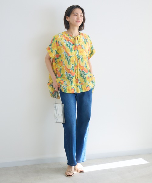 KATHARINE ROSS(キャサリンロス)の「【KATHARINE ROSS】アソートスカーフプリント半袖ブラウス(シャツ/ブラウス・レディース・イエロー/ピンク/グリーン・FREE)」の5枚目の写真