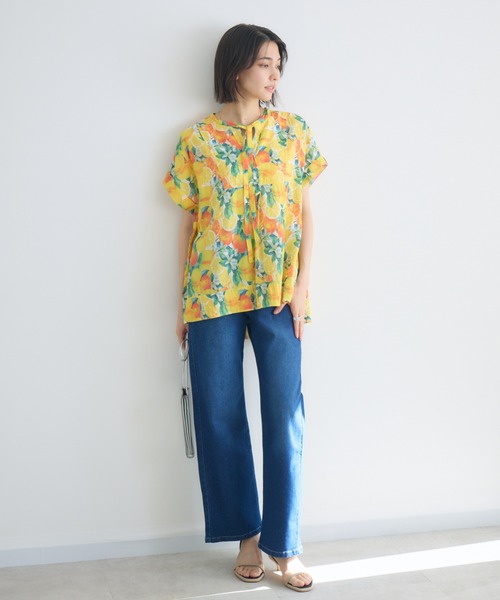 KATHARINE ROSS(キャサリンロス)の「【KATHARINE ROSS】アソートスカーフプリント半袖ブラウス(シャツ/ブラウス・レディース・イエロー/ピンク/グリーン・FREE)」の4枚目の写真