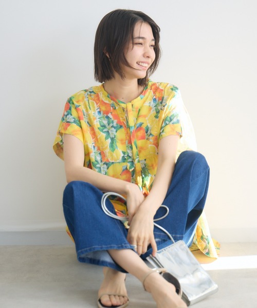 KATHARINE ROSS(キャサリンロス)の「【KATHARINE ROSS】アソートスカーフプリント半袖ブラウス(シャツ/ブラウス・レディース・イエロー/ピンク/グリーン・FREE)」の9枚目の写真