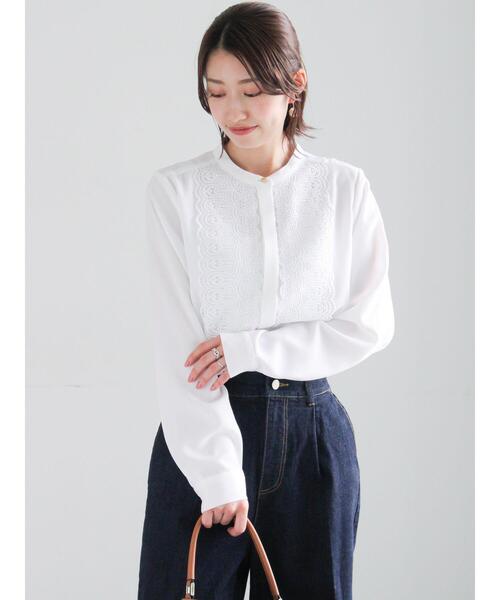 Te chichi(テチチ)の「フロントレースブラウス(シャツ/ブラウス・レディース・ミント/グレー/オフホワイト・F)」の9枚目の写真