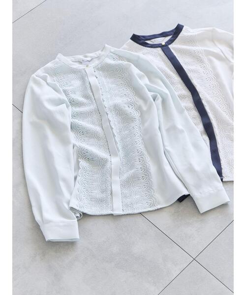 Te chichi(テチチ)の「フロントレースブラウス(シャツ/ブラウス・レディース・ミント/グレー/オフホワイト・F)」の14枚目の写真