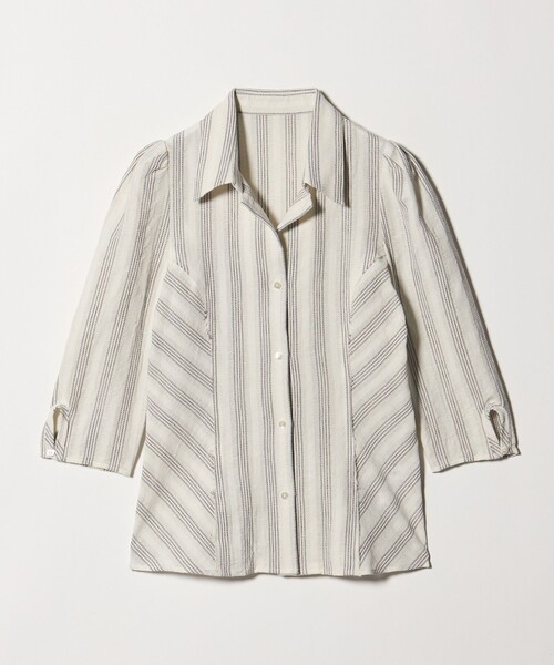 ATTISESSION（アティセッション）の「＜ATTISESSION＞コットン ギャザー 6分袖 シャツ（シャツ/ブラウス・レディース・ブラック/オフホワイト/その他3・FREE）」の3枚目の写真