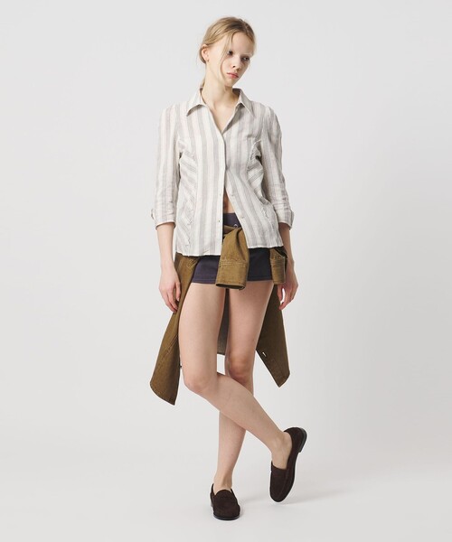 ATTISESSION（アティセッション）の「＜ATTISESSION＞コットン ギャザー 6分袖 シャツ（シャツ/ブラウス・レディース・ブラック/オフホワイト/その他3・FREE）」の2枚目の写真
