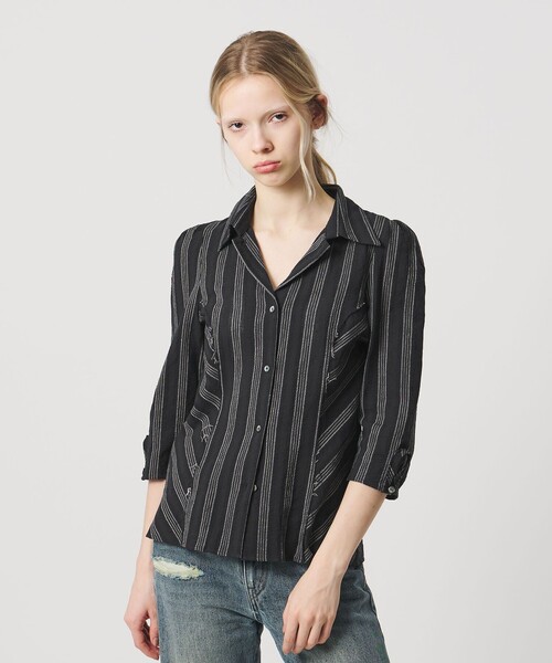 ATTISESSION（アティセッション）の「＜ATTISESSION＞コットン ギャザー 6分袖 シャツ（シャツ/ブラウス・レディース・ブラック/オフホワイト/その他3・FREE）」の12枚目の写真