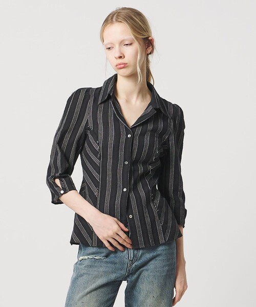 ATTISESSION（アティセッション）の「＜ATTISESSION＞コットン ギャザー 6分袖 シャツ（シャツ/ブラウス・レディース・ブラック/オフホワイト/その他3・FREE）」の13枚目の写真