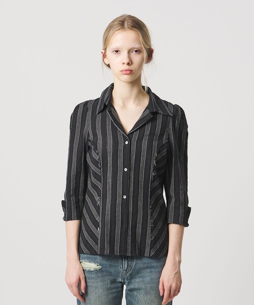 ATTISESSION（アティセッション）の「＜ATTISESSION＞コットン ギャザー 6分袖 シャツ（シャツ/ブラウス・レディース・ブラック/オフホワイト/その他3・FREE）」の14枚目の写真