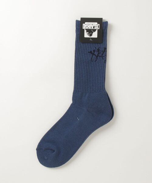 XLARGE(エクストララージ)の「RAGE LOGO SOCKS(ソックス/靴下・メンズ・オリーブ/ブラック/ホワイト/ブルー・ONE SIZE)」の9枚目の写真