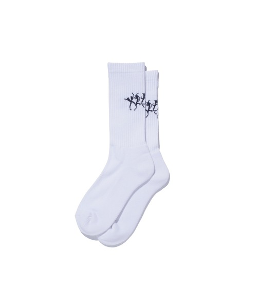 XLARGE(エクストララージ)の「RAGE LOGO SOCKS(ソックス/靴下・メンズ・オリーブ/ブラック/ホワイト/ブルー・ONE SIZE)」の1枚目の写真