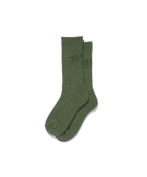 XLARGE(エクストララージ)の「RAGE LOGO SOCKS(ソックス/靴下・メンズ・オリーブ/ブラック/ホワイト/ブルー・ONE SIZE)」の3枚目の写真